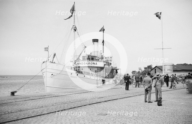 The Steamer 'Landskrona' II moored at the quay, Landskrona, Sweden, 1935. Artist: Unknown