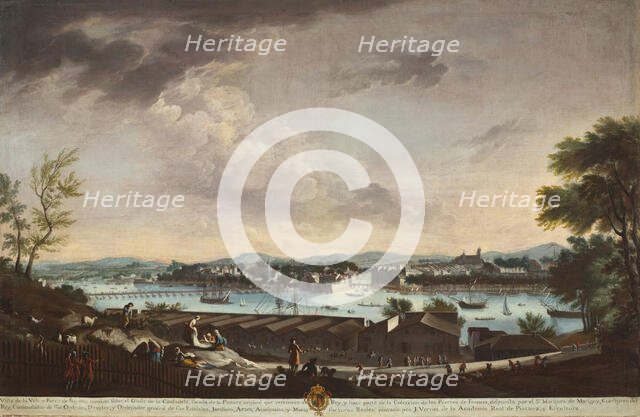 View of the Town and Port of Bayonne (La villa y puerto de Bayona) (image 1 of 2), 1771. Creator: Juan Patricio Morlete Ruiz.