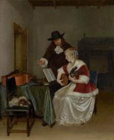 The Music Lesson, about 1668. Creator: Gerard Terborch II.