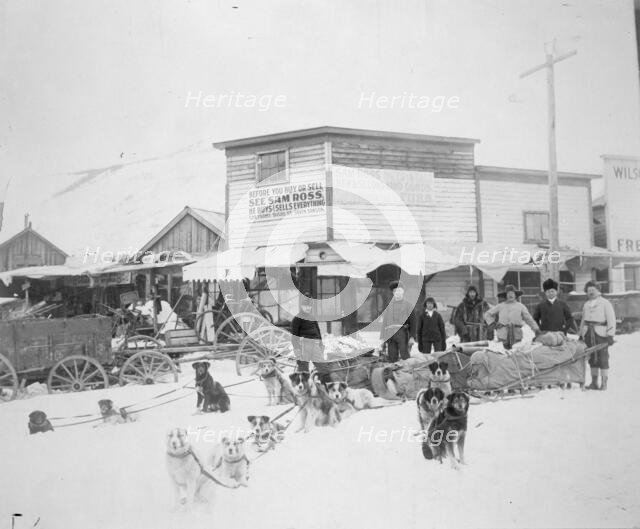 Dog team ready to start with provisions, between c1900 and 1927. Creator: Unknown.