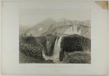 Waterfalls of Tivoli, plate eighteen from Italie Monumentale et Pittoresque, c. 1848. Creator: Nicolas-Marie-Joseph Chapuy.