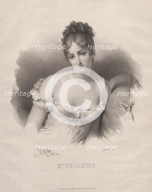 Portrait of Madame Récamier, née Julie Bernard (1777-1849), 1826. Creator: Grevedon, Pierre Louis Henri (1776-1860).