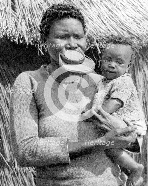 A woman from the Sara-Kaba tribe, Congo Republic, Africa, 1936.Artist: Wide World Photos
