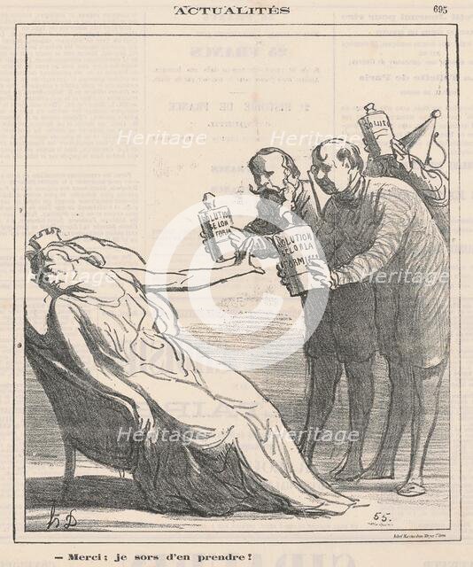 Merci; je sors d'en prendre!, 1871. Creator: Honore Daumier.