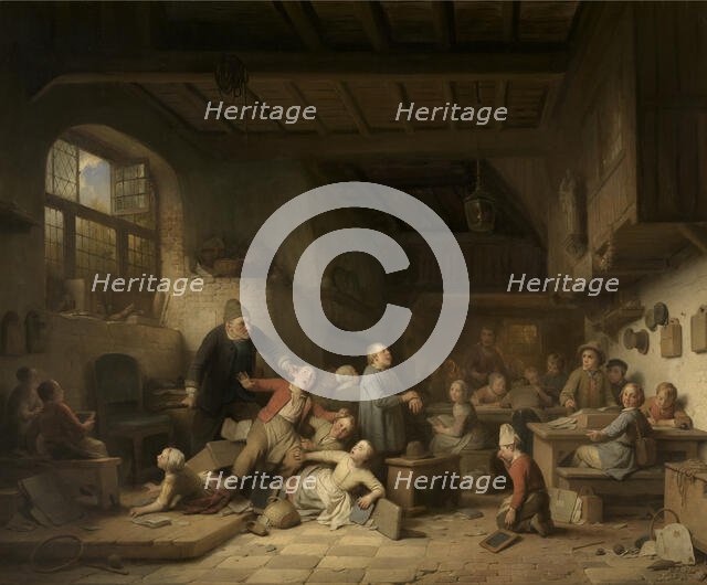 The Village School, 1854. Creator: Braekeleer, Ferdinand de, the Elder (1792-1883).