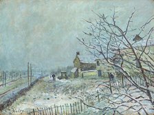 First Snow at Veneux-Nadon, 1878. Creator: Alfred Sisley.