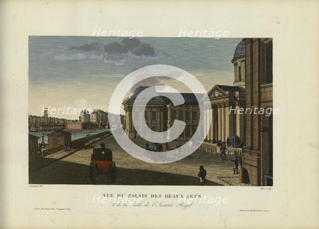 Vue du Palais des Beaux-arts et de la salle de l'Institut royal, 1817-1824. Creator: Courvoisier-Voisin, Henri (1757-1830).