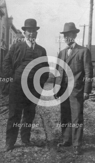 Mr. Dearborn on the right, between c1900 and 1916. Creator: Unknown.