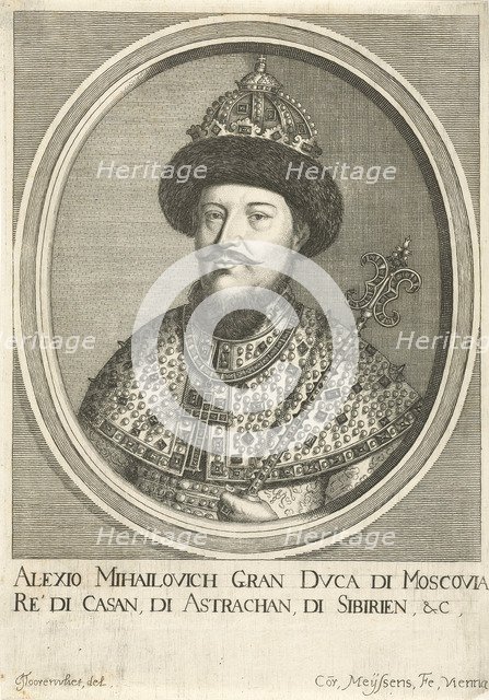 Portrait of the Tsar Alexis I Mikhailovich of Russia (1629-1676), 1670. Artist: Meyssens, Cornelis (c. 1640-after 1673)