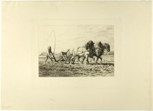 Plowing, c. 1865. Creator: Charles Emile Jacque.