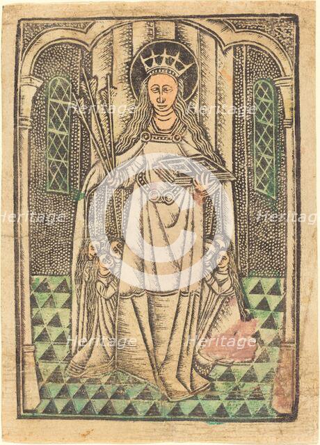 Saint Ursula as Protectress, in or after 1480. Creator: Unknown.