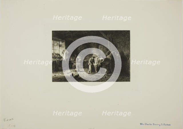 The Farrier's Shop, 1865. Creator: Charles Emile Jacque.