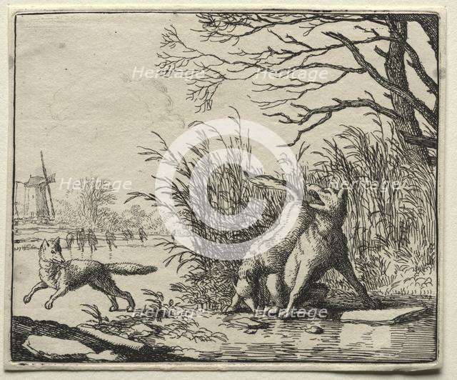 Reynard the Fox: A New Accusation by the Wolf. Creator: Allart van Everdingen (Dutch, 1621-1675).
