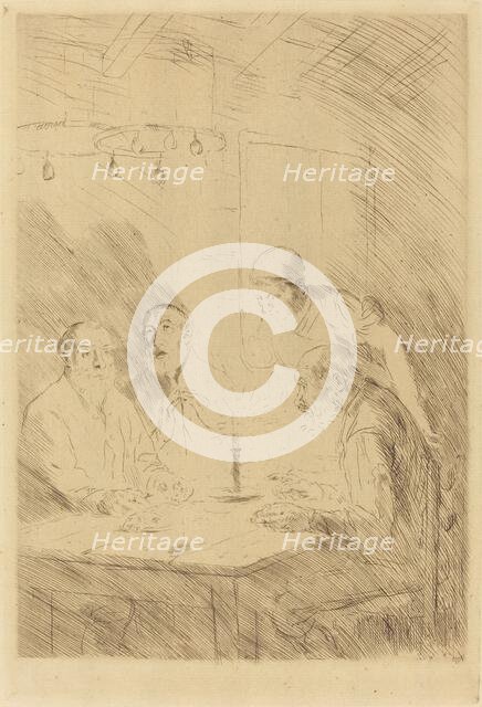 Supper of the Poor (Le souper chez misere). Creator: Alphonse Legros.