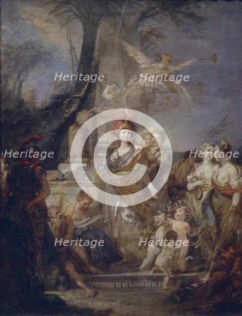 Catherine II as Minerva in the Circle of the Muses. Artist: Torelli, Stefano (1712-1784)