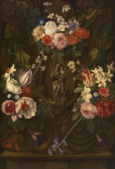 Madonna surrounded by a Garland of Flowers, 1667. Creator: Jan Philips van Thielen.