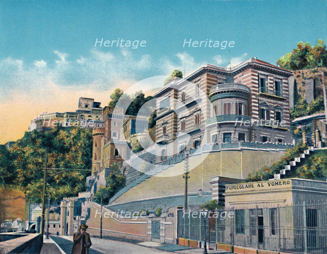 'Napoli - Corso Vittorio Emanuele, Hotel Bertolini E Funicolare Vomero', c1900. Creator: Unknown.