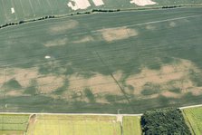 Iron Age square barrow cemetery crop mark on Haisthorpe Moor, East Riding of Yorkshire, 2018. Creator: Historic England.