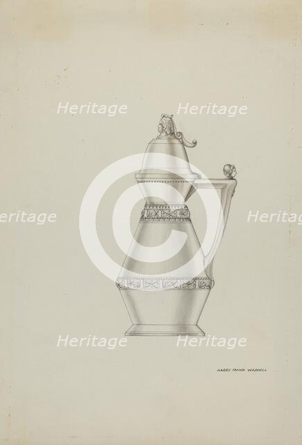 Pewter Syrup Jar, c. 1937. Creator: Harry Mann Waddell.