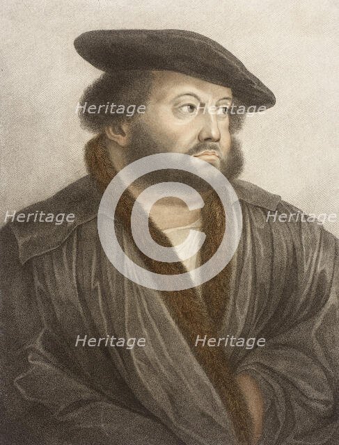 Portrait of Hans Holbein at Kensington Palace, 1798. Creator: Francesco Bartolozzi.