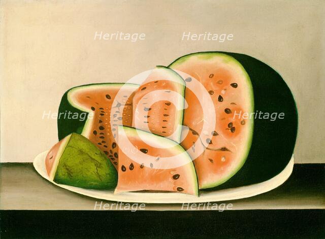 Watermelon on a Plate, mid 19th century. Creator: Unknown.