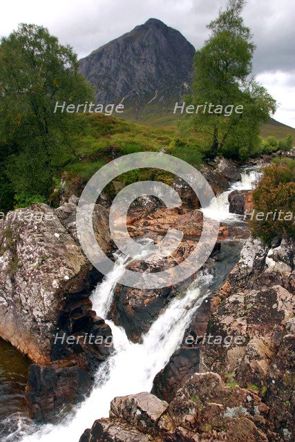River Etive and Buachaille Etive Mor, Glencoe, Highland, Scotland.
