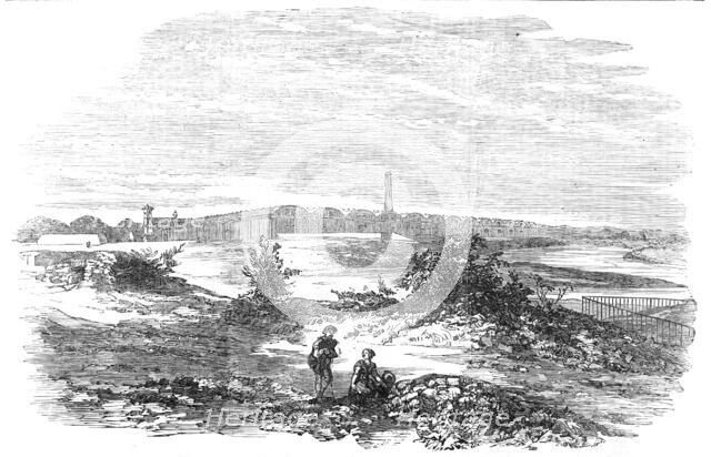 Price's Patent Candle Company - the Bromborough Pool Candle-Works - from the Mersey, 1854. Creator: Unknown.