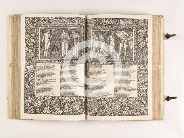 The Kelmscott Chaucer - The Works of Geoffrey Chaucer Now Newly Imprinted, 1896. Creator: Sir Edward Coley Burne-Jones.