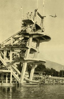 Diving platform, Millstatt, Carinthia, Austria, c1935.  Creator: Unknown.