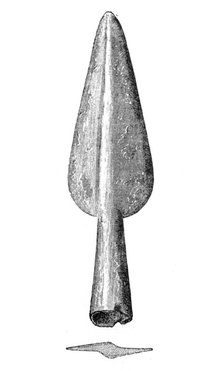 Spearhead from Homblières, Aisne, France, 1893. Artist: Unknown