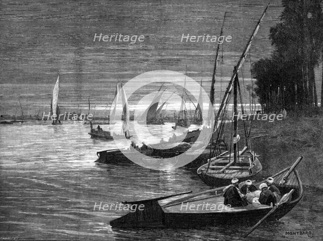 Sketches in Cairo: the harbour of Boulak, 1883. Creator: Eugène Froment.