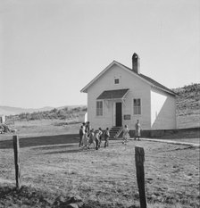 School attended by children of members of Ola self-help sawmill co-op, Gem County, Idaho, 1939. Creator: Dorothea Lange.