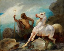 Neptune Creating the Horse, ca 1845. Artist: Odier, Édouard Alexandre (1800-1887)