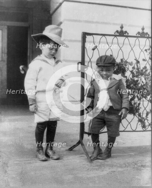 Quentin Roosevelt and Roswell Newcomb Pinckney as children, 1901. Creator: Frances Benjamin Johnston.