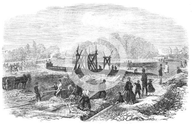 Works in the bed of the Regent's Park Lake, 1868. Creator: Unknown.