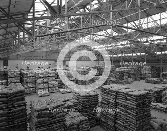 Warehouse at Spillers Animal Foods, Gainsborough, Lincolnshire, 1961. Artist: Michael Walters