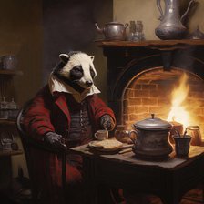 AI IMAGE - Badger, from "The Wind in the Willows", 2023. Creator: Heritage Images.