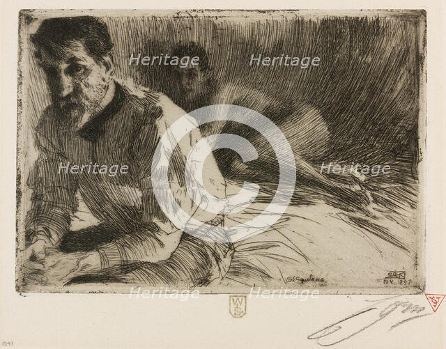 Augustus Saint Gaudens II (Saint Gaudens and his model), 1897. Creator: Anders Leonard Zorn.