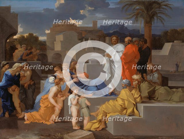 Christ Receiving the Children, c. 1655. Creator: Sébastien Bourdon.