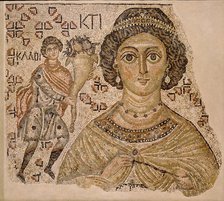 Fragment of a Floor Mosaic with a Personification of Ktisis, Byzantine, 500-550. Creator: Unknown.