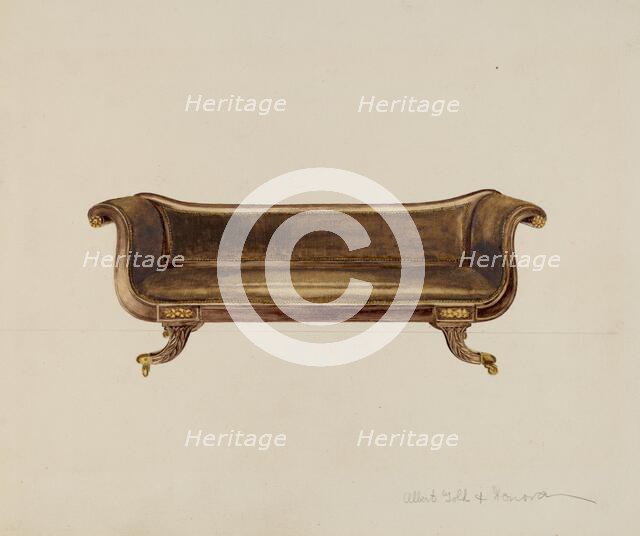 Sofa, c. 1936. Creators: Albert Gold, Donald Donovan.