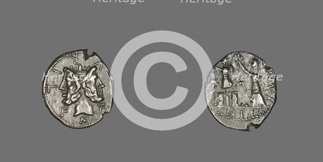 Denarius (Coin) Depicting the God Janus, 119 BCE. Creator: Unknown.