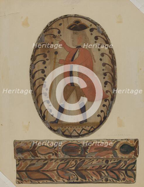 Pa. German Painted Wooden Box, c. 1937. Creator: Elmer G Anderson.