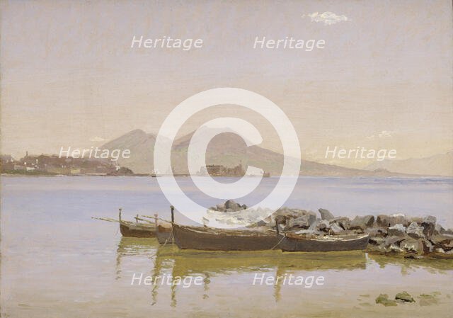 The Gulf of Naples with Vesuvius in the Background, 1838-1839. Creator: Christen Købke.