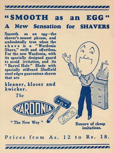 Advertisement for the 'Wardonia' razor, 1936. Creator: Unknown.