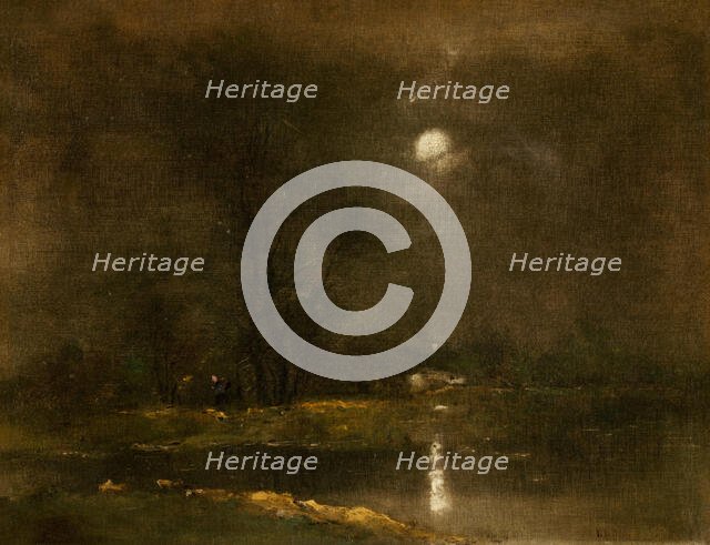 Evening Lakeside Landscape, 1885-1895. Creator: Ladislav Mednyanszky.