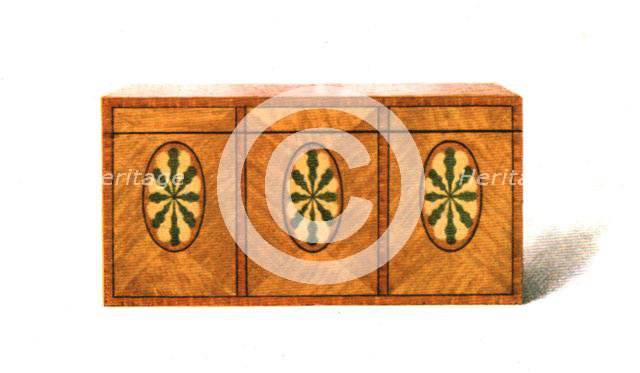 Inlaid Satin-wood Tea-Caddy, 1908. Creator: Shirley Slocombe.