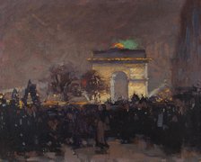 11 novembre 1920. Installation des cendres du soldat inconnu sous l'Arc de Triomphe de..., 1920. Creator: Jules Ernest Renoux.
