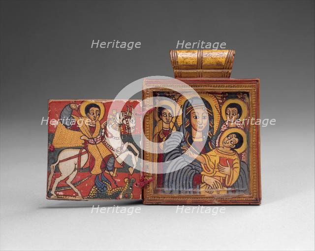 Double Diptych Icon Pendant, early 18th century. Creator: Unknown.