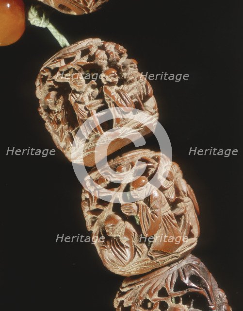 Peach stone Buddhist rosary, Qing dynasty, China, 18th-early 19th century. Artist: Unknown